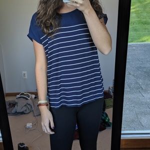 Blue and white striped shirt, size S